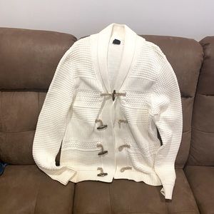 Men's cream cardigan in a large